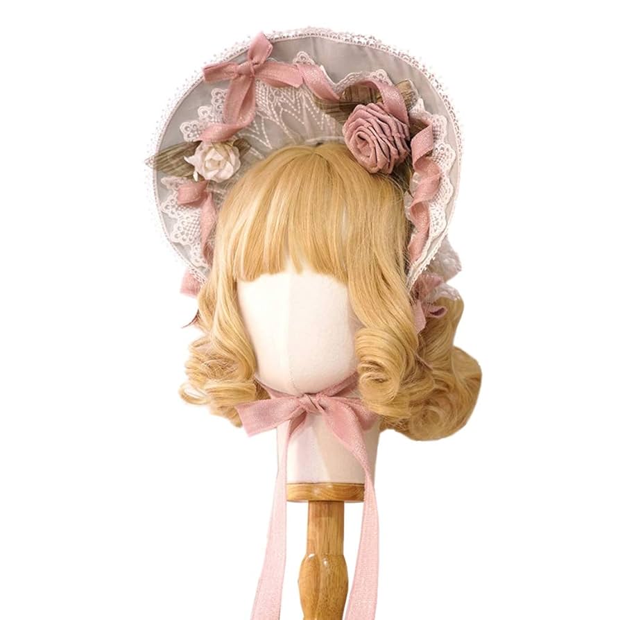 ボンネット コスチューム ロリータ 髪飾り 薔薇 仮装 衣装 髪飾り ロリータ ボンネット 帽子 ヘッドドレス ヘアアクセサリー 4